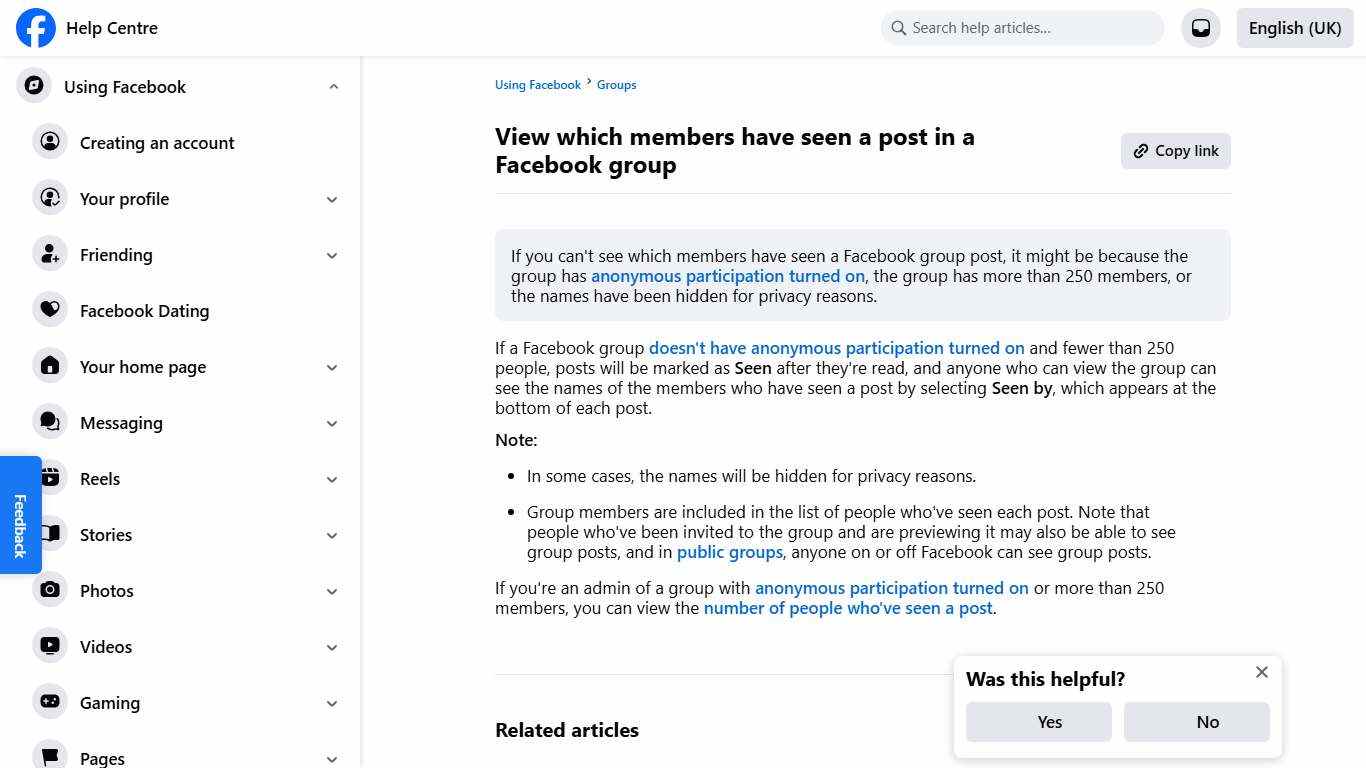 View which members have seen a post in a Facebook group Facebook Help Centre