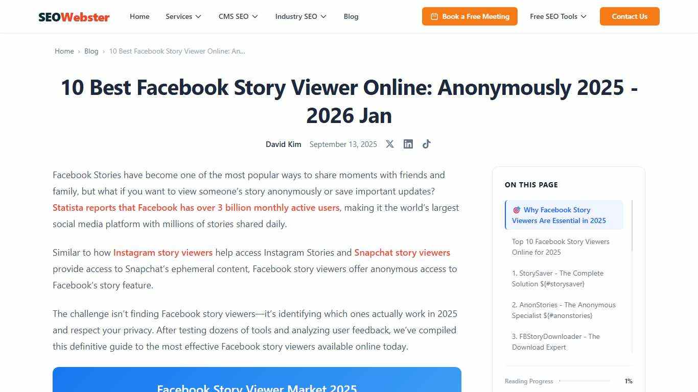 10 Best Facebook Story Viewer Online: Anonymously 2025 - 2026 Jan SEOWebster